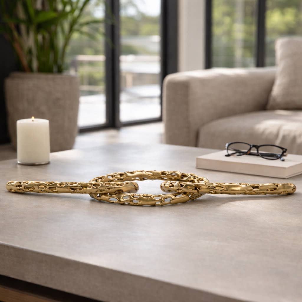 Decorative Sculpture - Gold Aluminum Link Chain, 31 in.