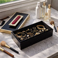 Decorative Box - Black/Red Wood Rectangle with Lid, 14 in.