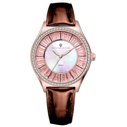 Christian Van Sant Luna Women's Quartz Watch, Mother-of-Pearl Dial
