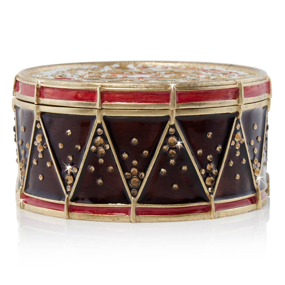 Jay Strongwater Sgt. Pepper's Decorative Box, Gold Heart Crystal Enamel Gold-Finished