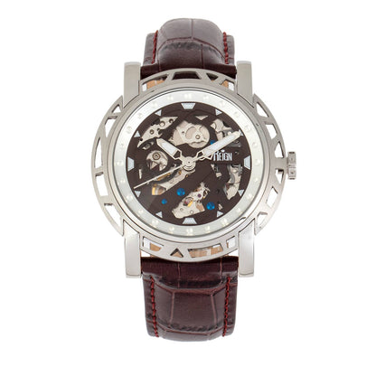 Reign Stavros Men's Automatic Skeleton Leather Watch
