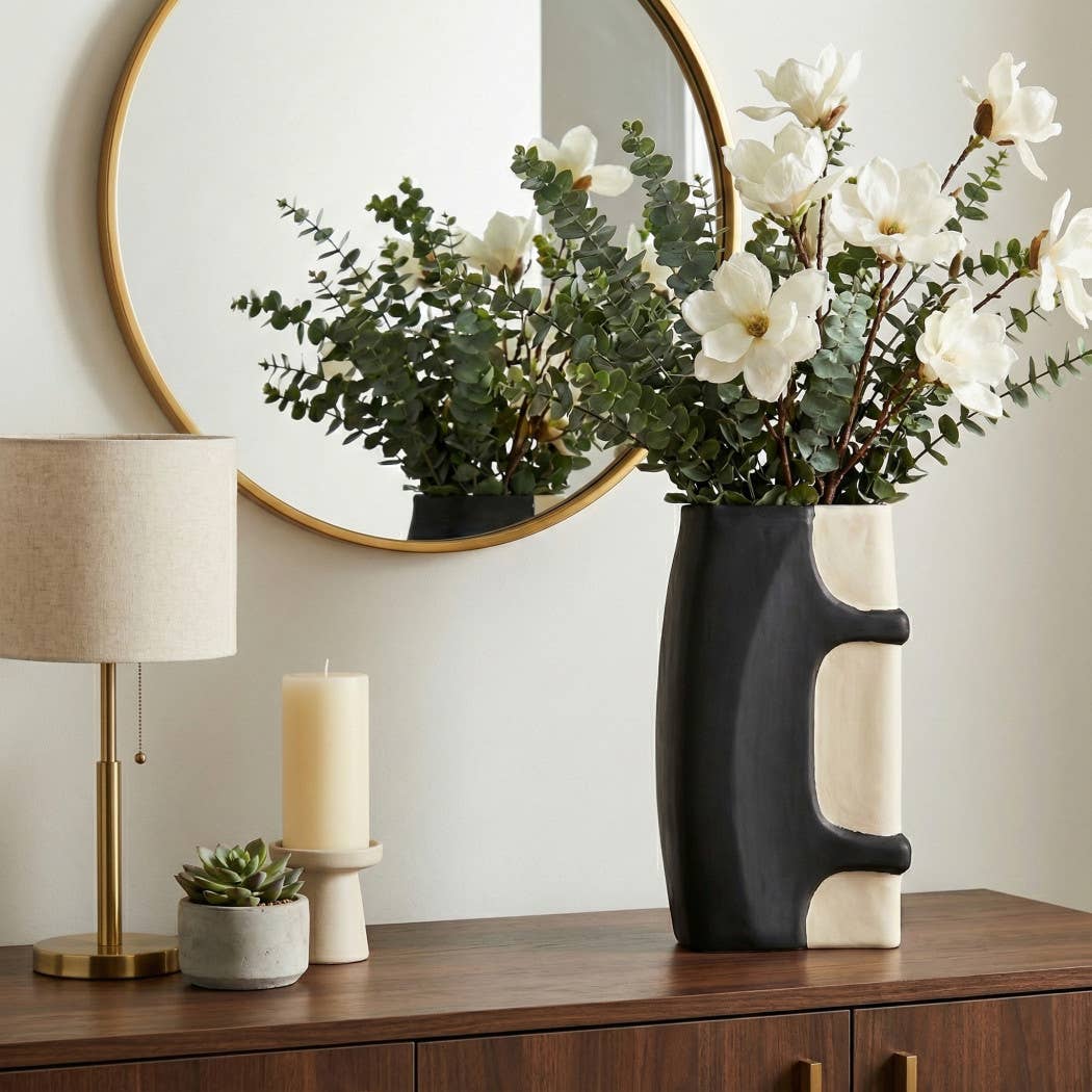 Decorative Vase - Black/Tan Ecomix Large Silhouette, 18 in.