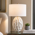 Table Lamp - White Stone Sculpted Textured Base, 27 in.
