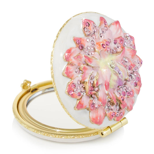 Jay Strongwater Morgan Dahlia Compact Mirror