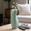 Decorative Vase - Green Ceramic Soft Pattern Finish, 18 in.