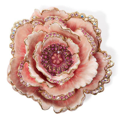 Jay Strongwater Briar Peony Enamel Gold-Finished Pewter Tabletop Object