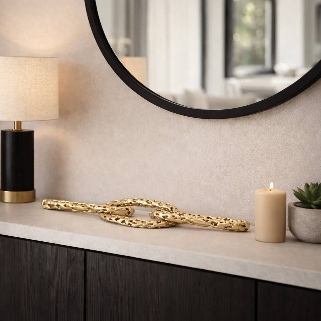 Decorative Sculpture - Gold Aluminum Link Chain, 31 in.