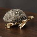 Decorative Figurine - Silver Metal Textured Turtle, 2 in.