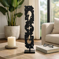 Sculpture - Black Metal Abstract Cutout Design, 33 in.