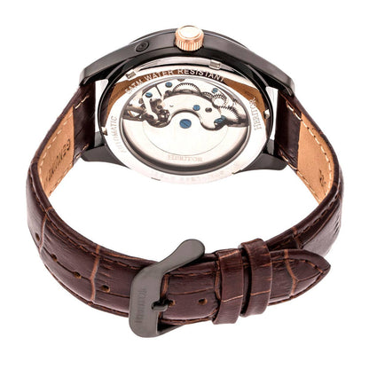 Heritor Sebastian Men's Automatic Semi-Skeleton Leather Watch, Style HERHR6906