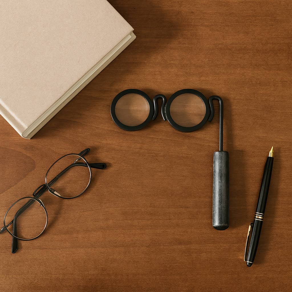 Sculpture - Black Marble Handle Magnifying Glasses, 7 in.