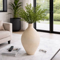 Decorative Vase - Ivory Glass Teardrop Shape, 19 in.