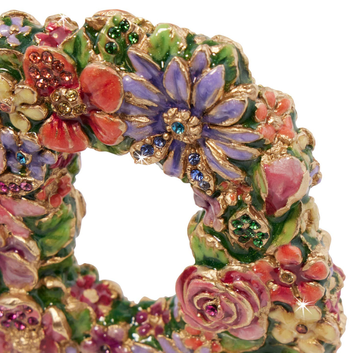 Jay Strongwater Masie Floral Hugs Flower Crystal Enamel Gold-Finished Tabletop Object