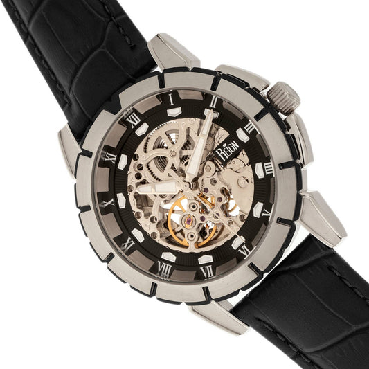 Reign Philippe Men's Automatic Skeleton Leather Watch