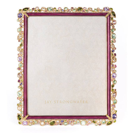 Jay Strongwater Theo Bejeweled 8" x 10" Crystal Enamel Picture Frame, Bouquet