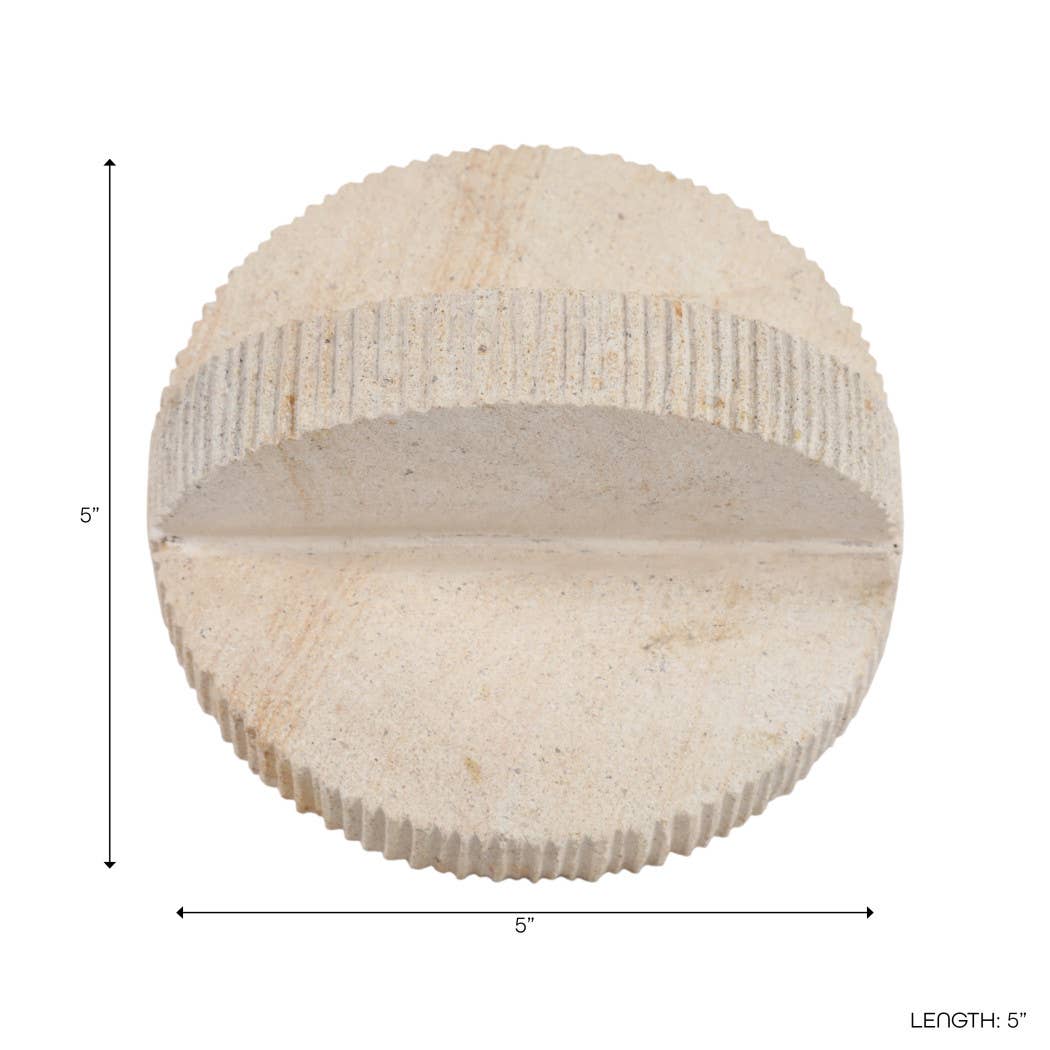 Decorative Object - Ivory Stone Cross-Shaped Textured, 5 in.
