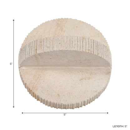 Decorative Object - Ivory Stone Cross-Shaped Textured, 5 in.