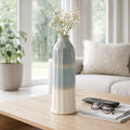 Decorative Vase - Blue Glass Casual Bottle Shape, 20 in.