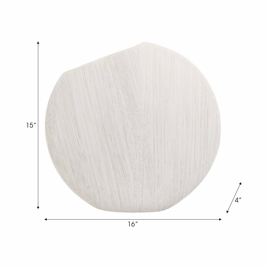 Decorative Vase - White Earthenware Round Minimalist, 15 in.