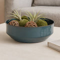 Decorative Bowl - Green Ceramic Round Glazed Finish, 12 in.