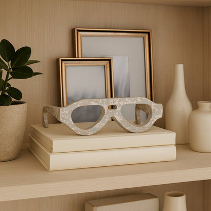 Decorative Object - Ivory Stone Unique Glasses, 9 in.