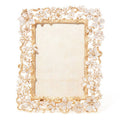 Jay Strongwater Leartes Floral 4" x 6" Crystal Enamel Picture Frame, Bridal