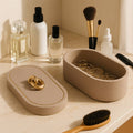 Decorative Box - Brown Resin Faux Textured Shagreen, 14 in.