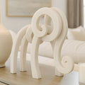 Decorative Sculpture - White Resin Elephant, 10 in.