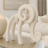 Decorative Sculpture - White Resin Elephant, 10 in.