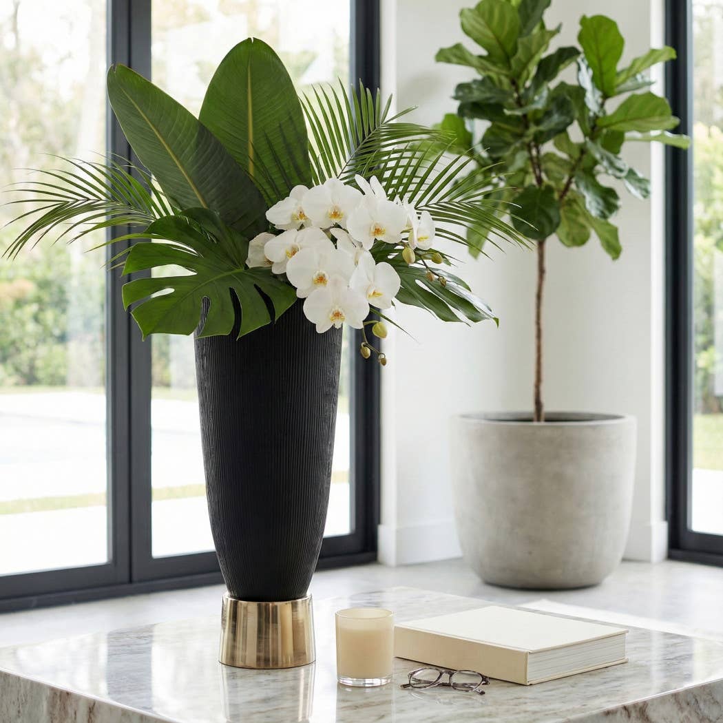 Decorative Vase - Black/Gold Metal Large Silhouette, 20 in.
