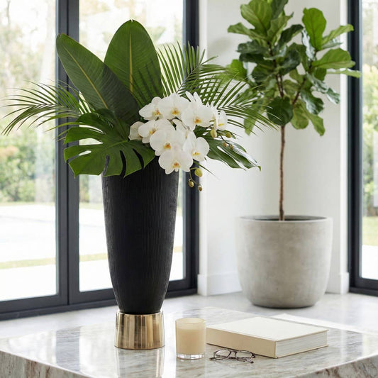 Decorative Vase - Black/Gold Metal Large Silhouette, 20 in.