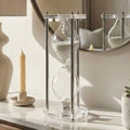 Decorative Object - Silver Metal Modern Hourglass, 12 in.