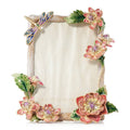 Jay Strongwater Danika Dahlia Floral 5" x 7" Crystal Enamel Picture Frame