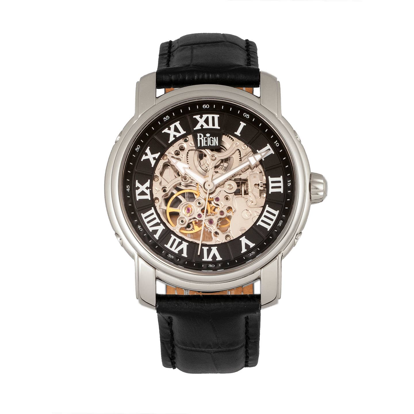 Reign Kahn Men's Automatic Skeleton Leather Watch