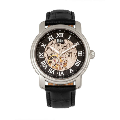 Reign Kahn Men's Automatic Skeleton Leather Watch