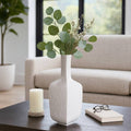 Decorative Vase - White Resin Elegant Narrow Neck, 19 in.