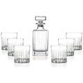 Timeless Crystal Whiskey Decanter Set, Decanter: 25 oz.; DOF glasses: 10.5 oz.