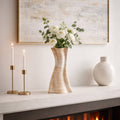 Decorative Vase - Tan Porcelain 3D Printed Textured, 12 in.