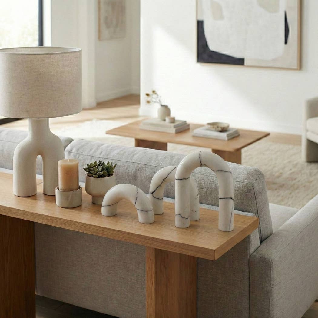 Decorative Objects Set of 3 - White Marble Arch, 5/7/8 in.