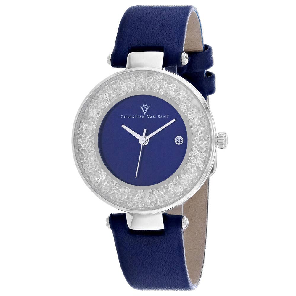 Christian Van Sant Dazzle Women's Quartz Watch, Blue Dial