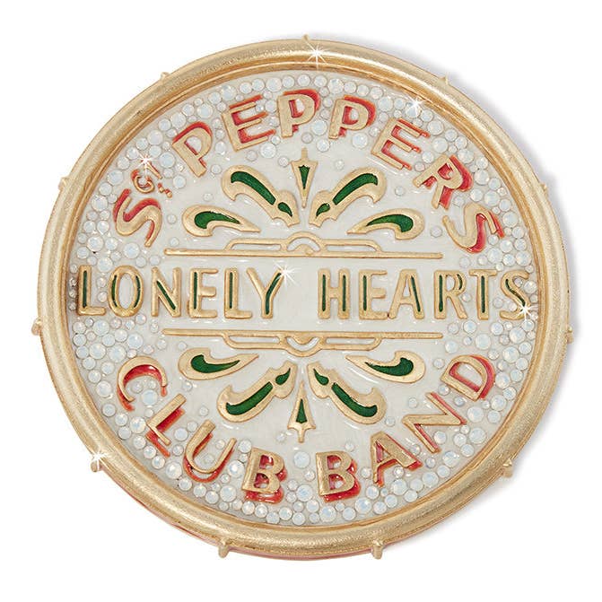 Jay Strongwater Sgt. Pepper's Crystal Enamel Gold-Finished Decorative Tray