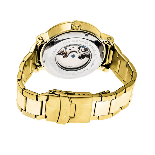 Heritor Aries Men's Automatic Skeleton Bracelet Watch, Gold/Silver
