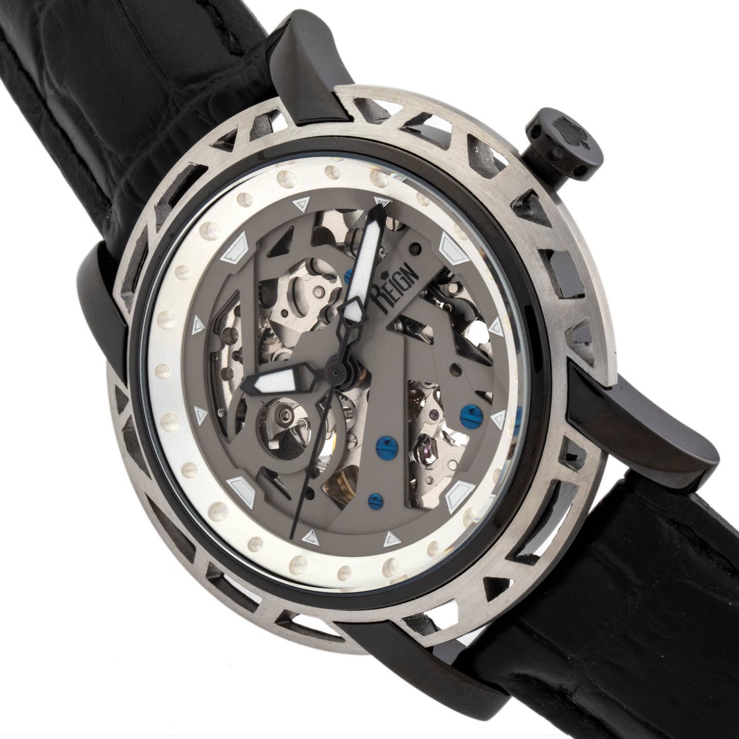 Reign Stavros Men's Automatic Skeleton Leather Watch