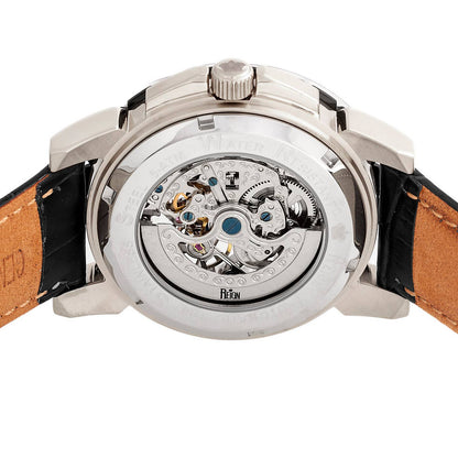 Reign Philippe Men's Automatic Skeleton Leather Watch