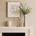 Decorative Floor Vase - White Ceramic Trumpet, 25 in.