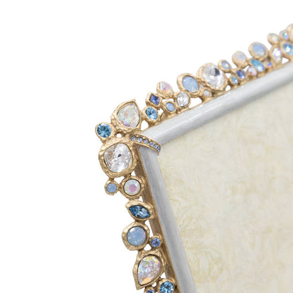 Jay Strongwater Theo Bejeweled 8" x 10" Crystal Enamel Picture Frame, Baby Blue