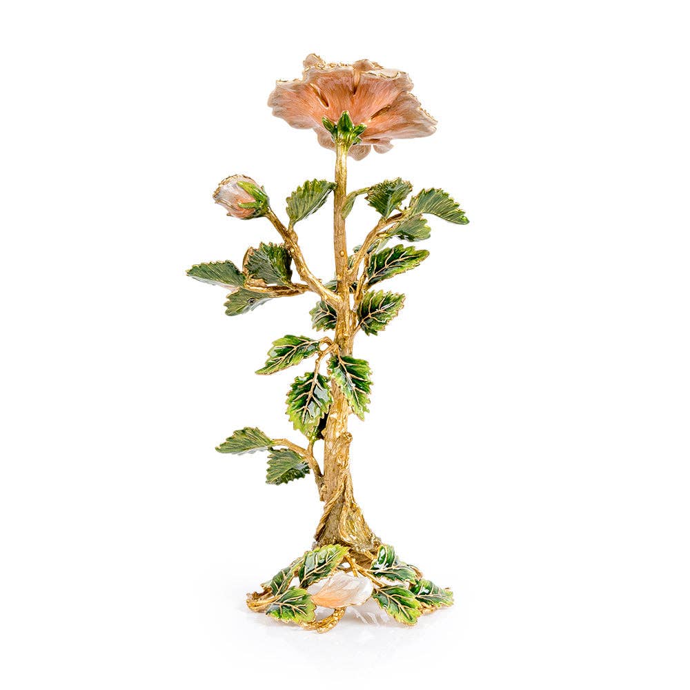 Jay Strongwater Eternity Rose Crystal Enamel Gold-Finished Tabletop Object