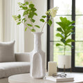 Decorative Vase - White Ceramic Sleek Large Design, 22 in.