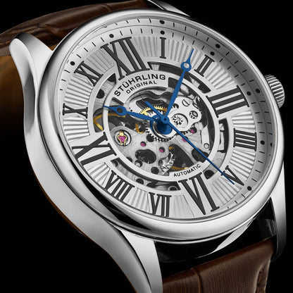 Stuhrling Original Atrium 3942 Men's Automatic Skeleton Watch, 42mm, Style FEFWE
