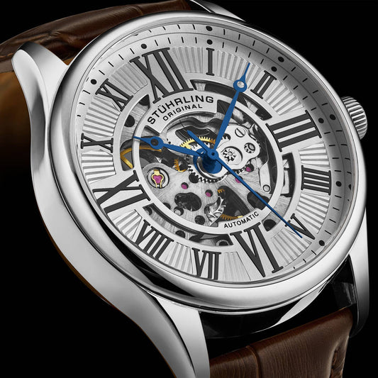 Stuhrling Original Atrium 3942 Men's Automatic Skeleton Watch, 42mm, Style FEFWE